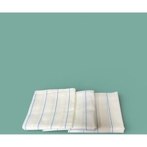 3 Blue‎ White Stripe Cotton Tea Towels 28 x 28 Embroidery Cross Stitch Ready NEW